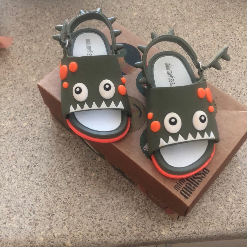 Mini Melissa toddler Dino slide on sandals